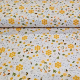 100% Cotton Digital Print - Floral & Bee