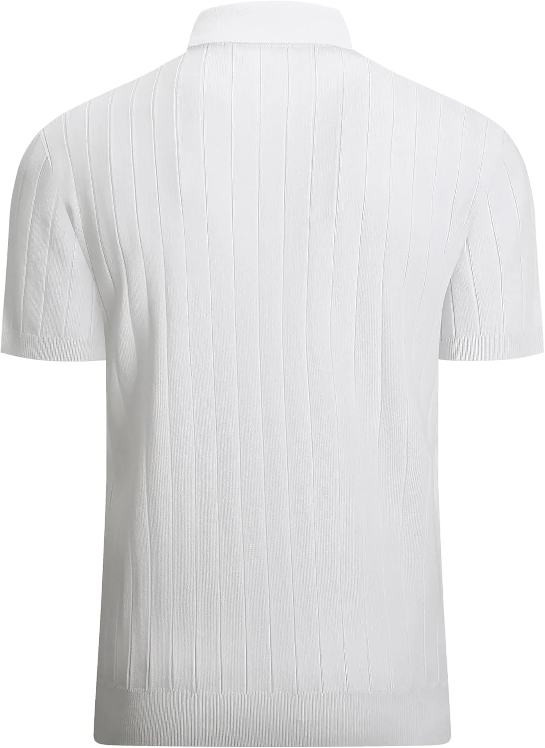 Alex Vando Mens Knit Polo Shirts Casual Short Sleeve Johnny Collar Golf Shirts