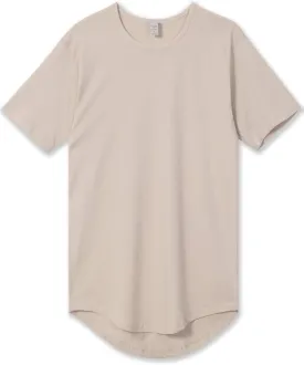 Allsense Mens Hipster Long T-Shirt  Drop-Cut Curved Hem Tee