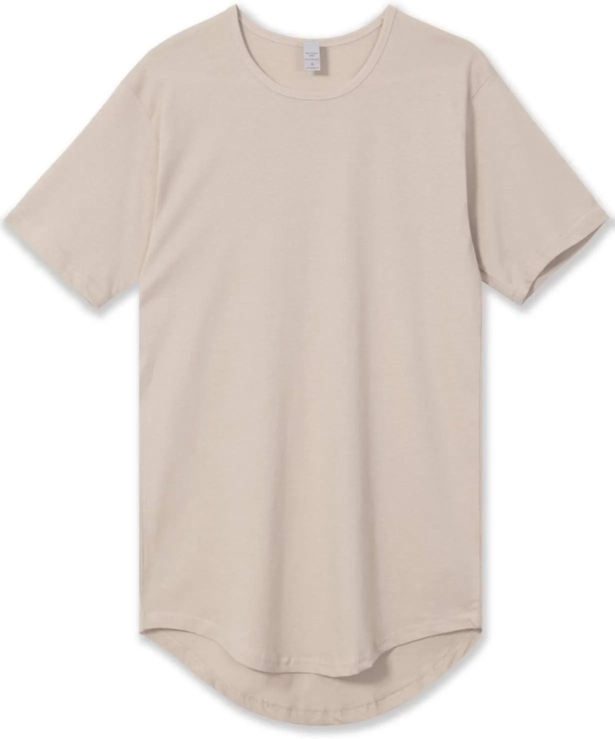 Allsense Mens Hipster Long T-Shirt  Drop-Cut Curved Hem Tee