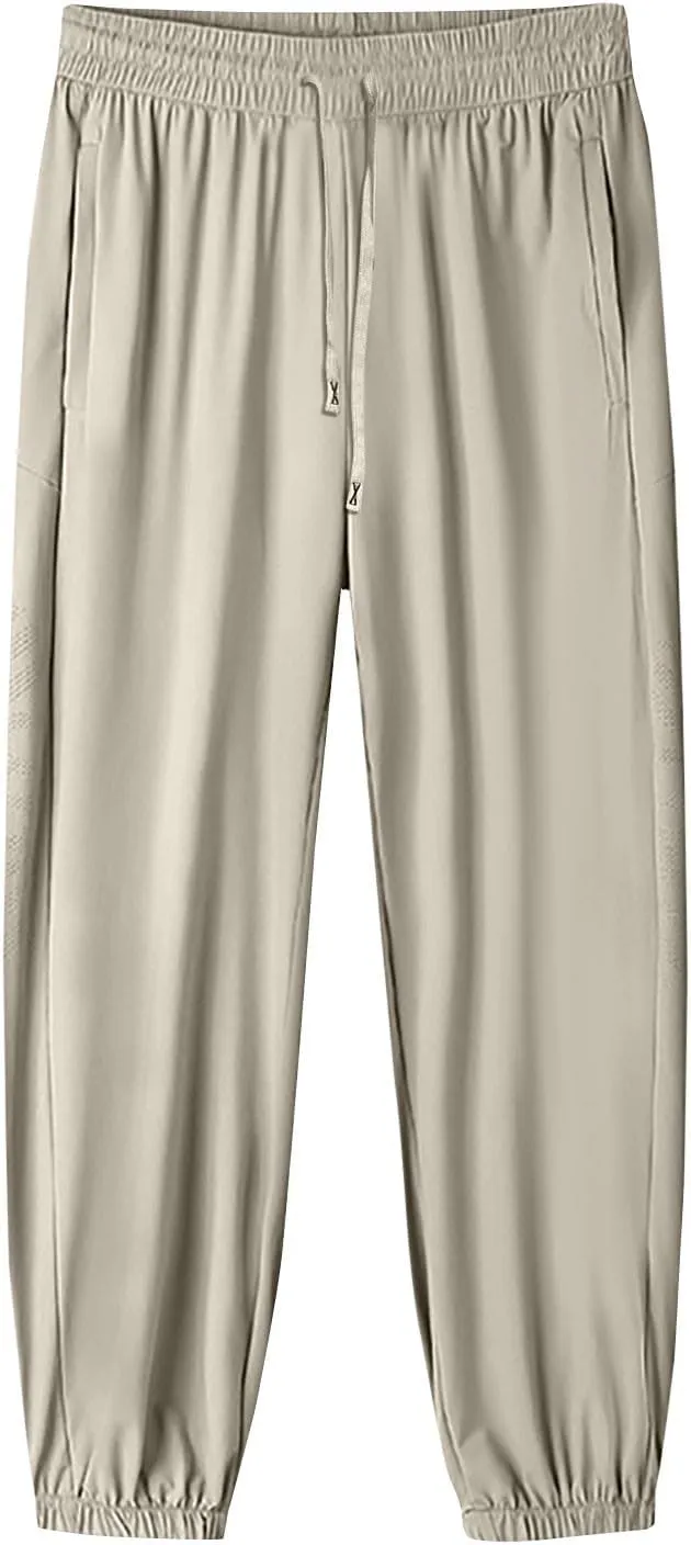 Beeswan Women's Stretch Quick Drying Pants with Pockets Drawstring Fashion Joggers Straight Black 7X-Large
