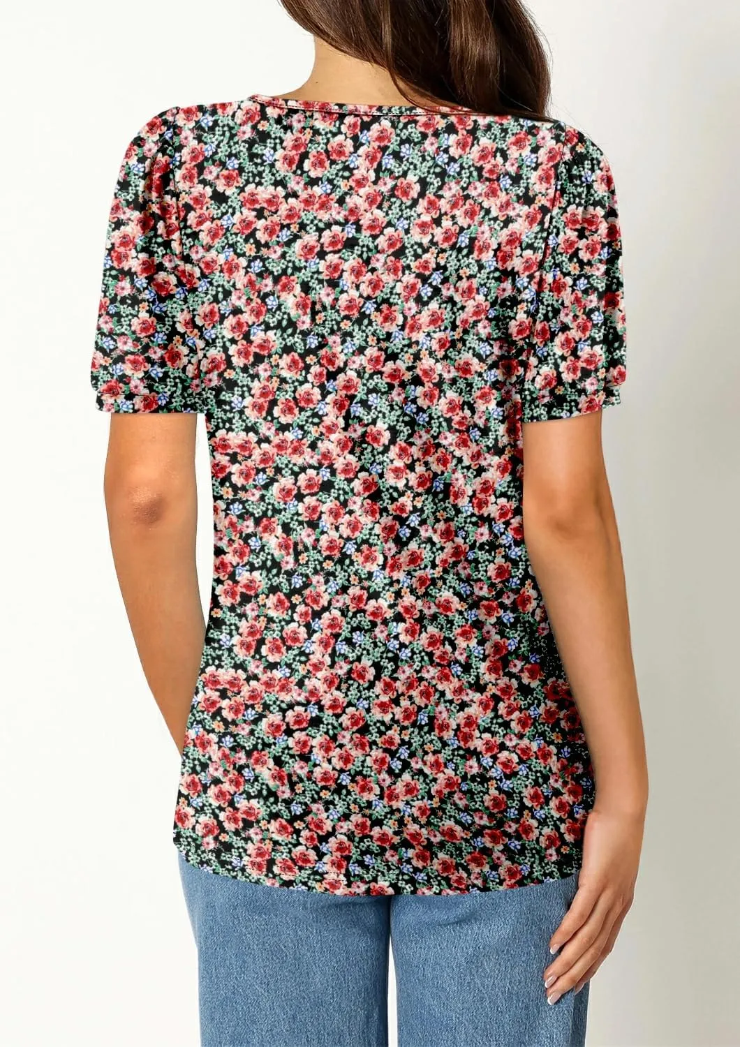 BETTE BOUTIK Womens Summer Tunic Tops Short Sleeve Trendy Shirts Casual Blouse