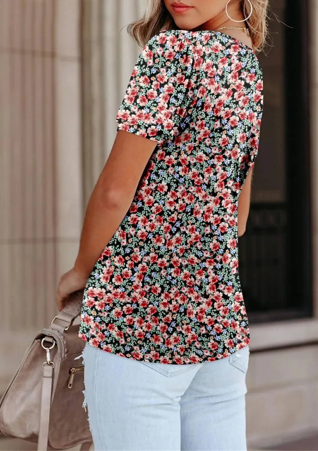 BETTE BOUTIK Womens Summer Tunic Tops Short Sleeve Trendy Shirts Casual Blouse