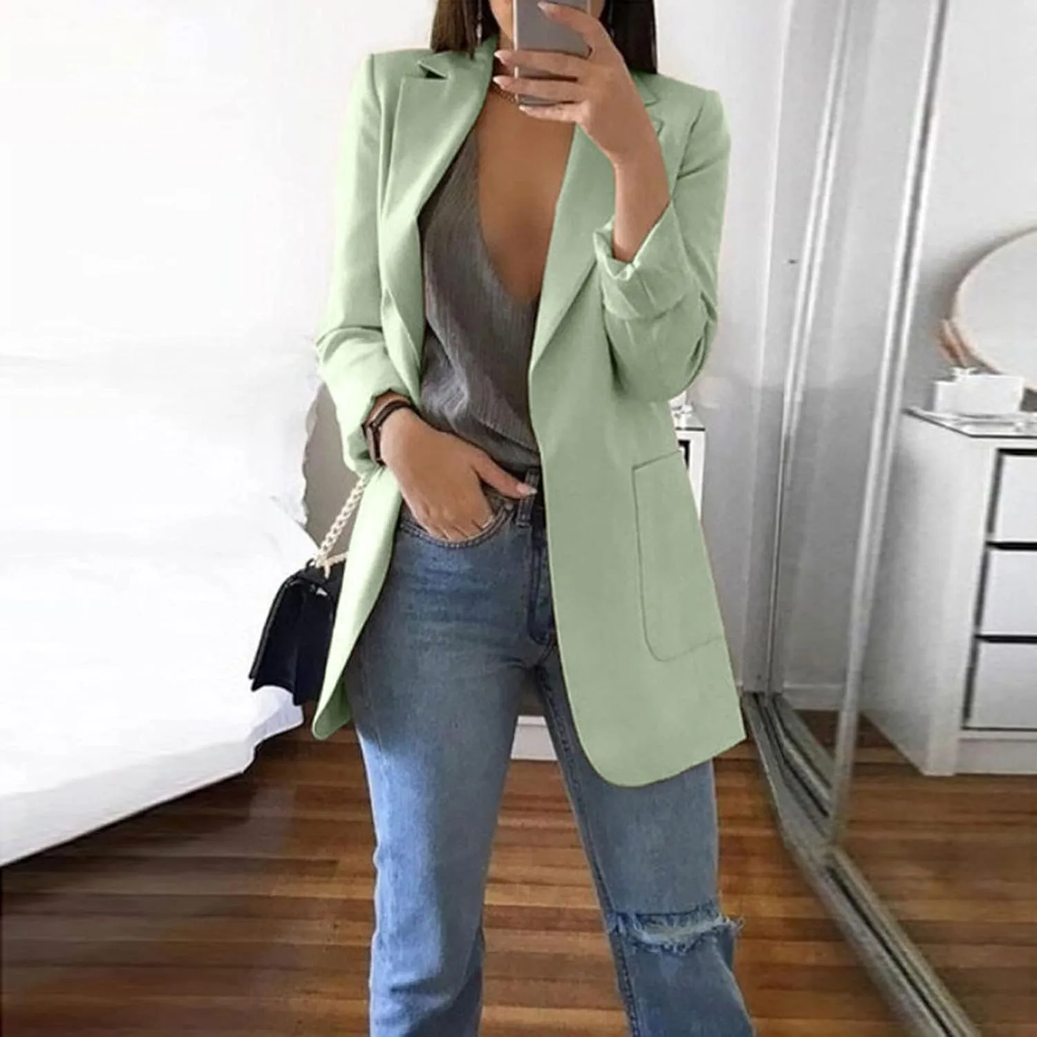 Blazers for Women Long Sleeve Casual Business Suit Jacket Plaid Coat Dressy Jacket Plus Work Office Blazer Outerwear