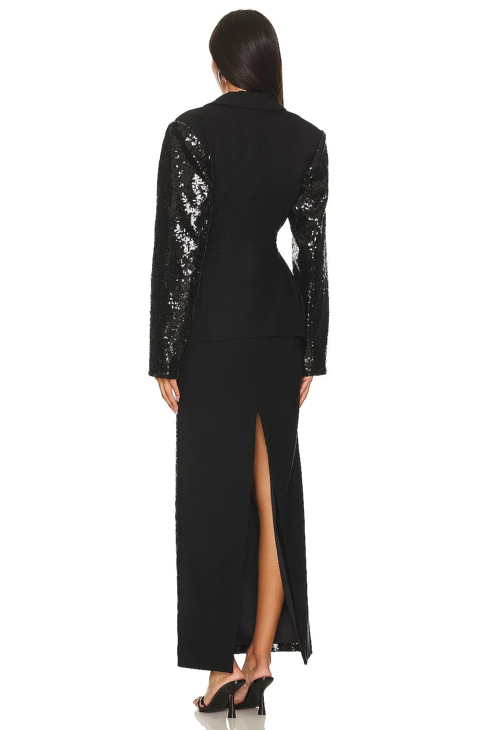 Camila Coelho Jervis Sequin Blazer, black