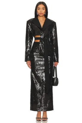 Camila Coelho Jervis Sequin Blazer, black