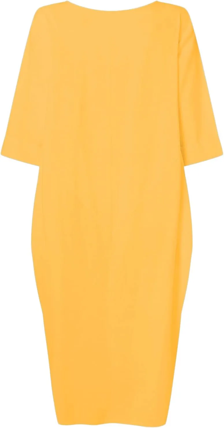 Celmia Autumn Solid Loose Long Maxi Dress Cotton Caftan
