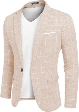 COOFANDY Men's Blazer Casual Sport Coats Slim Fit One Button Suit Jacket Lightweight Sports Jacket