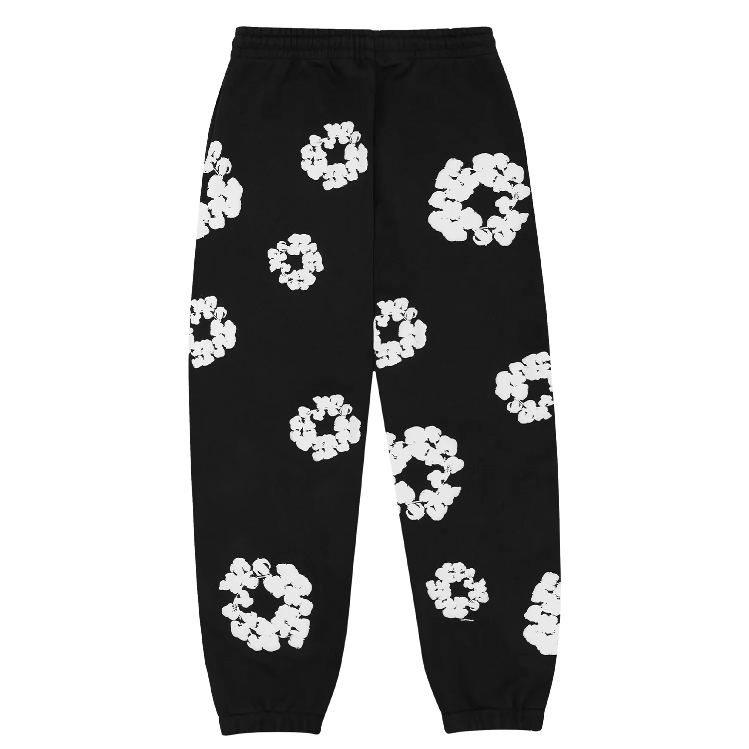 Black Denim Tears Cotton Sweatpants with Wreath Design