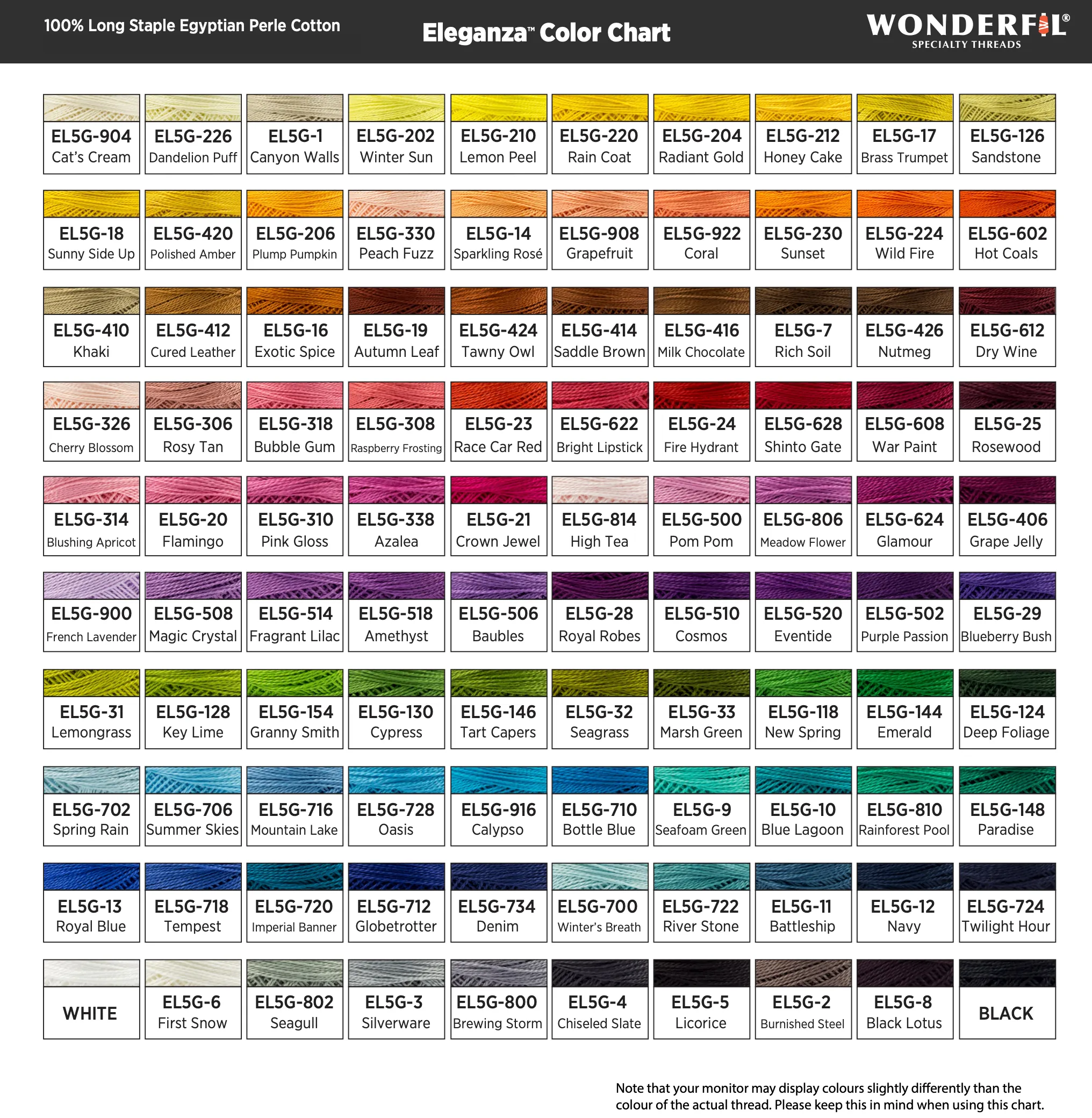 Eleganza #8 Perle Cotton by WonderFil | EL5G-500 Pom Pom | 5 grams