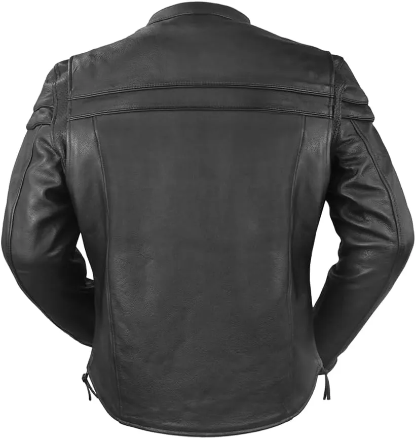 First Mfg Co - Maverick - Men's Motorcycle Biker Riding Black Leather Jacket