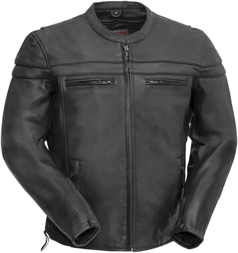 First Mfg Co - Maverick - Men's Motorcycle Biker Riding Black Leather Jacket