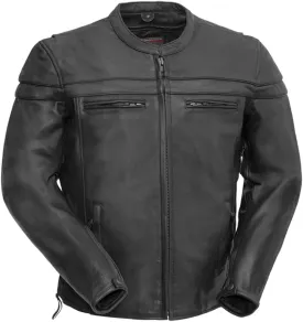 First Mfg Co - Maverick - Men's Motorcycle Biker Riding Black Leather Jacket