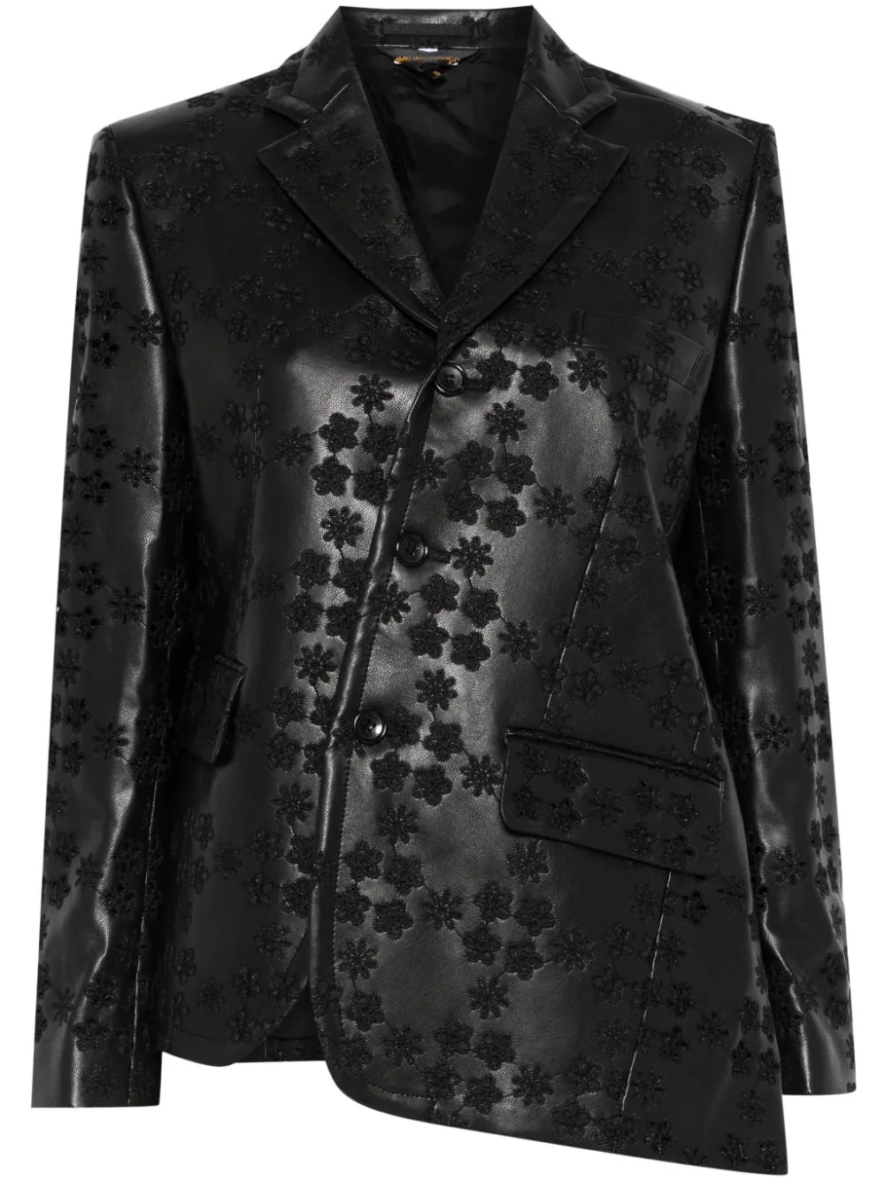 Floral Diagonal Button Printed Jacket