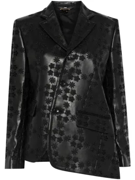 Floral Diagonal Button Printed Jacket