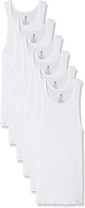 Hanes Men's, Moisture-Wicking Ribbed, Lightweight Cotton Tank Undershirts, Multi-Pack
