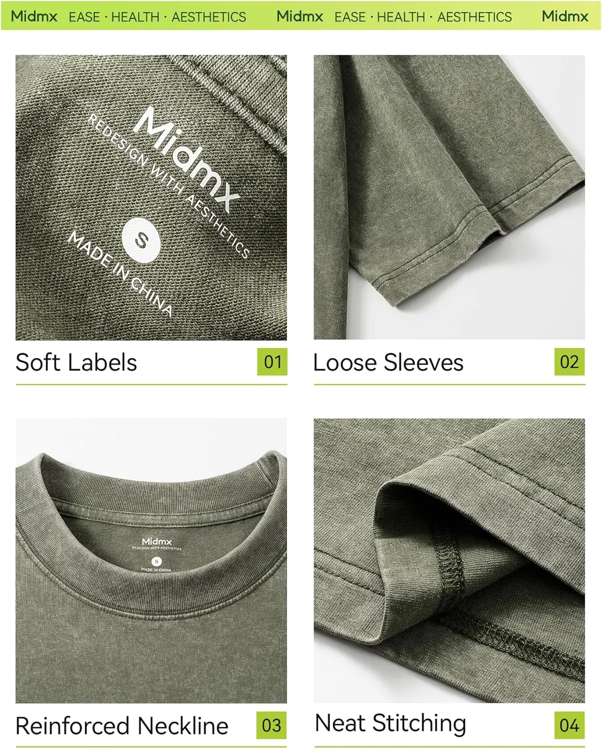 Heavyweight Cotton T-Shirts for Men Women Unisex Acid Washed T Shirt 100% Cotton Vintage Short Sleeve Tees