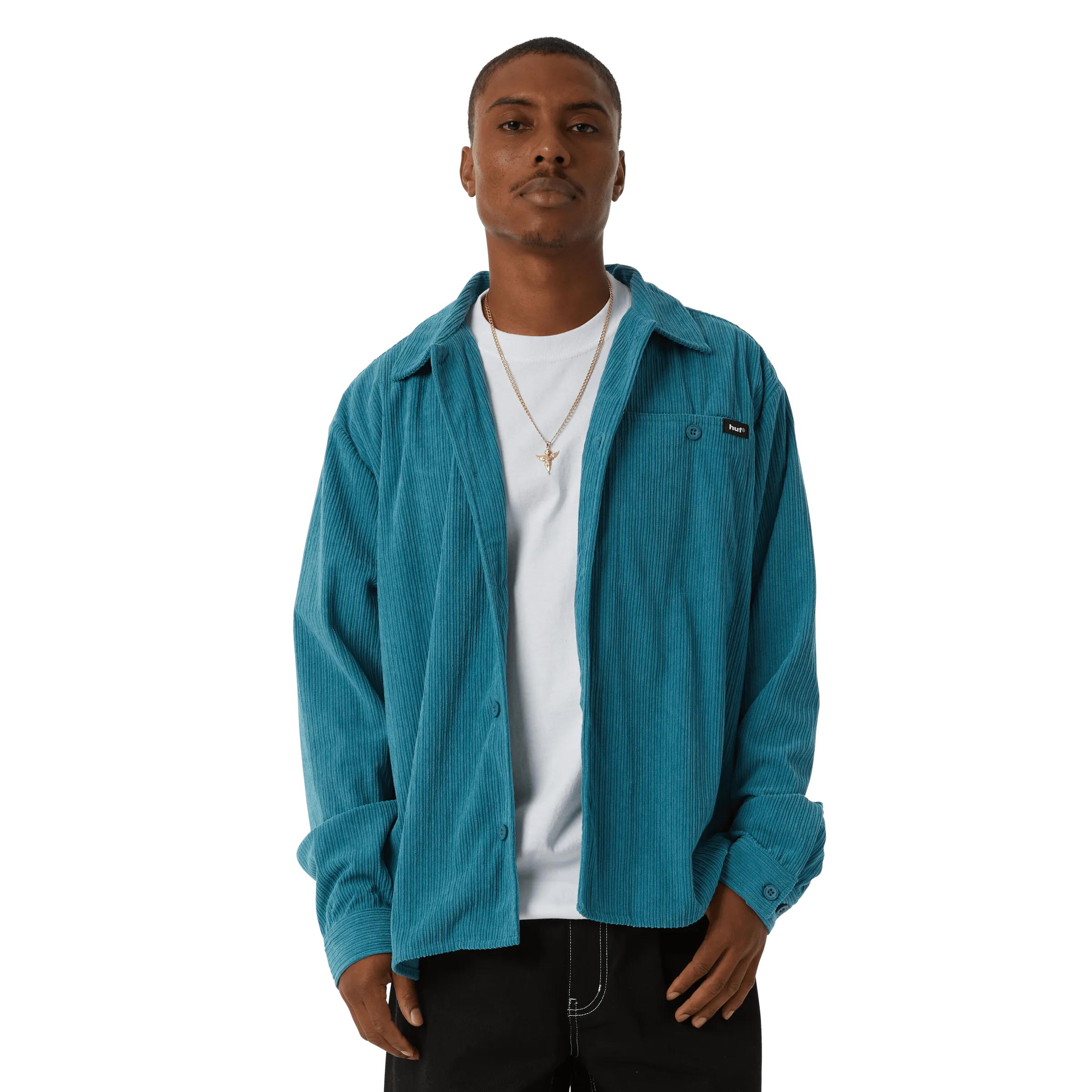 Mens Huf Co. Corduroy Overshirt - Stylish Casual Jacket with Soft Fabric