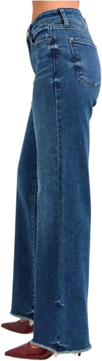 Judy Blue Raw Hem Mid Rise Jeans