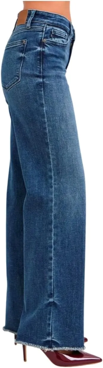 Judy Blue Raw Hem Mid Rise Jeans
