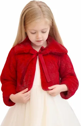 Lilax Toddler Puffer Jacket, Faux Fur Wedding Coat, Girls Plush Dress Coat