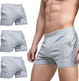 Linemoon Men's Solid Cotton Sleep Bottoms Fashion Simple Active Shorts