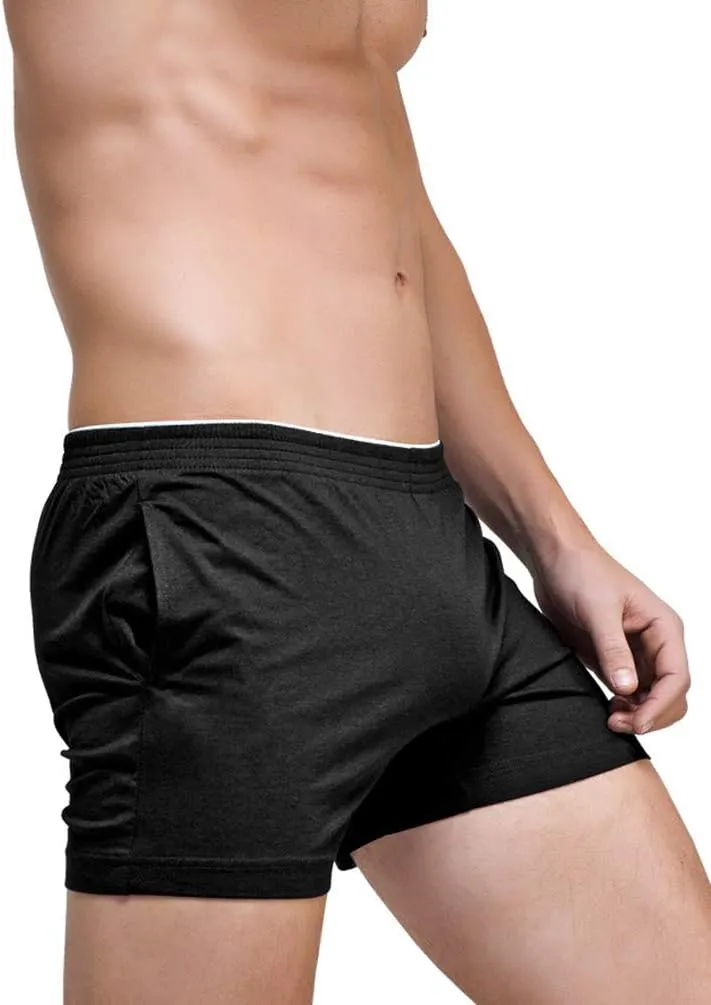 Linemoon Men's Solid Cotton Sleep Bottoms Fashion Simple Active Shorts