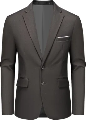MAGE MALE Men's Two Button Blazer Casual Sport Coats Solid Color Suit Jacket