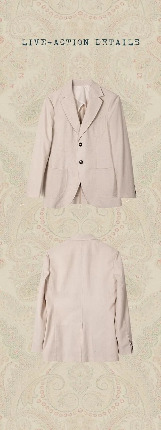 Men's Vintage Cotton Linen Blazer Summer Thin Business Single Suit Jacket