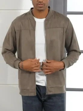 Men's Vintage Lightweight Suede Aviator Jacket Casual Stylish Fall Jackets Full Zip Knit Jackets