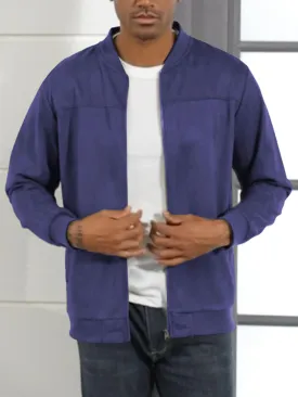 Men's Vintage Lightweight Suede Aviator Jacket Casual Stylish Fall Jackets Full Zip Knit Jackets