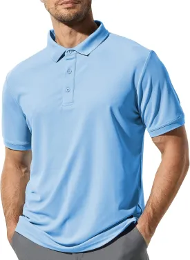 MIER Polo Shirts for Men Short Sleeve Quick Dry Polyester Collared Shirts Casual Golf Shirts, Moisture-Wicking