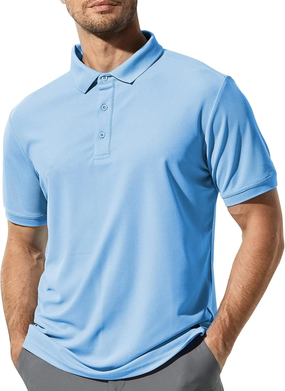 MIER Polo Shirts for Men Short Sleeve Quick Dry Polyester Collared Shirts Casual Golf Shirts, Moisture-Wicking