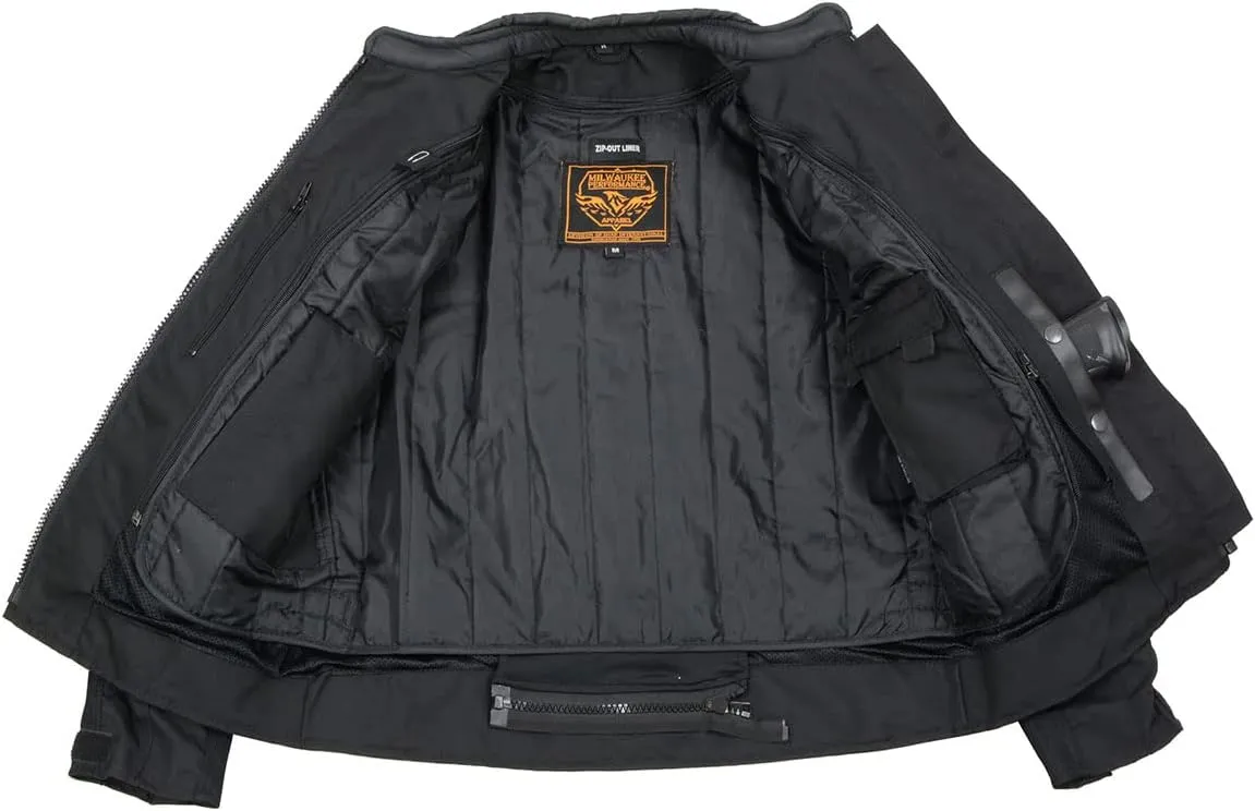 Milwaukee Leather MPL2794 Black and Pink Mesh/Textile Armored Motorcycle Racer Jacket for Women - All Season Jackets