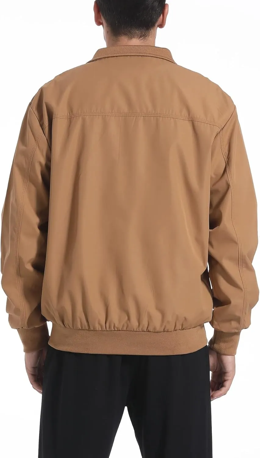 perdontoo Men's Casual Shell Jacket Zip Up Windbreaker Outdoor Recreation Coat
