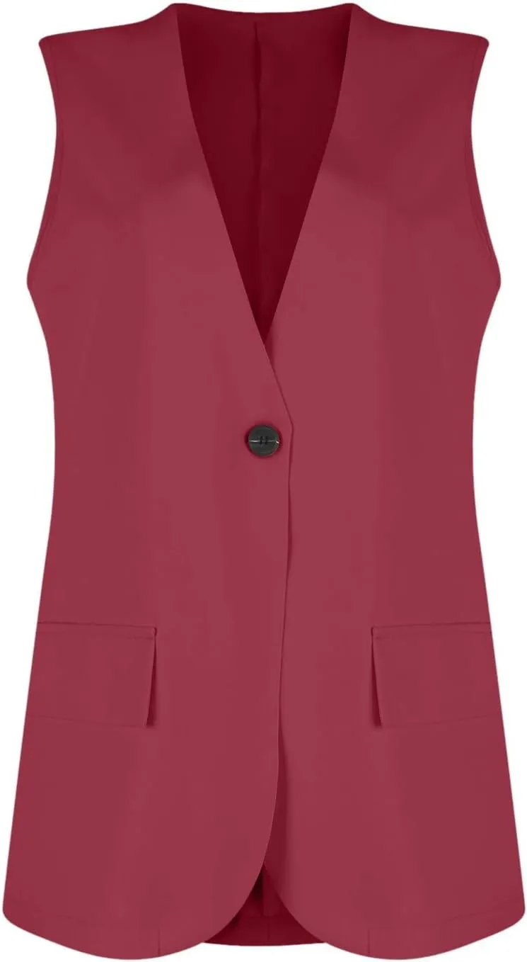 Sleeveless Womens Vest Blazers for Work Casual Lightweight Blazer Travel Fall Office Outfits Open Front Suit
