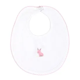 Sweet Bunny Embroidery Bib | Baby Girl