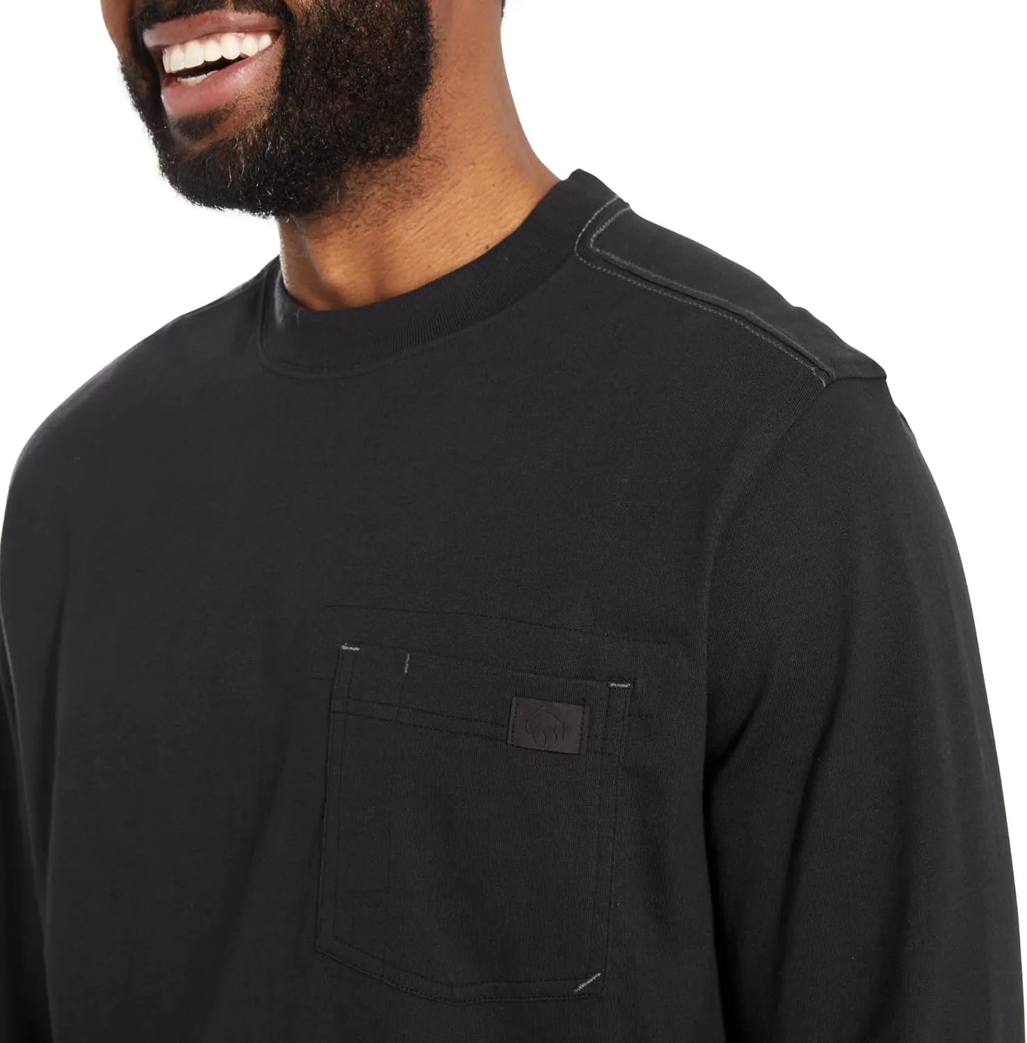 WOLVERINE Men's Guardian Cotton Long Sleeve Pocket Tee