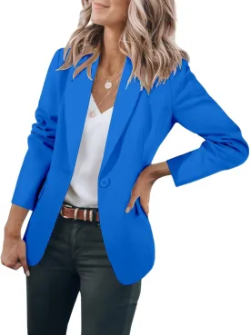 Womens Blazers Dressy Casual Blazers Open Front Long Sleeve Work Office Suit Jackets Lightweight Slim Fit Jackets Coat