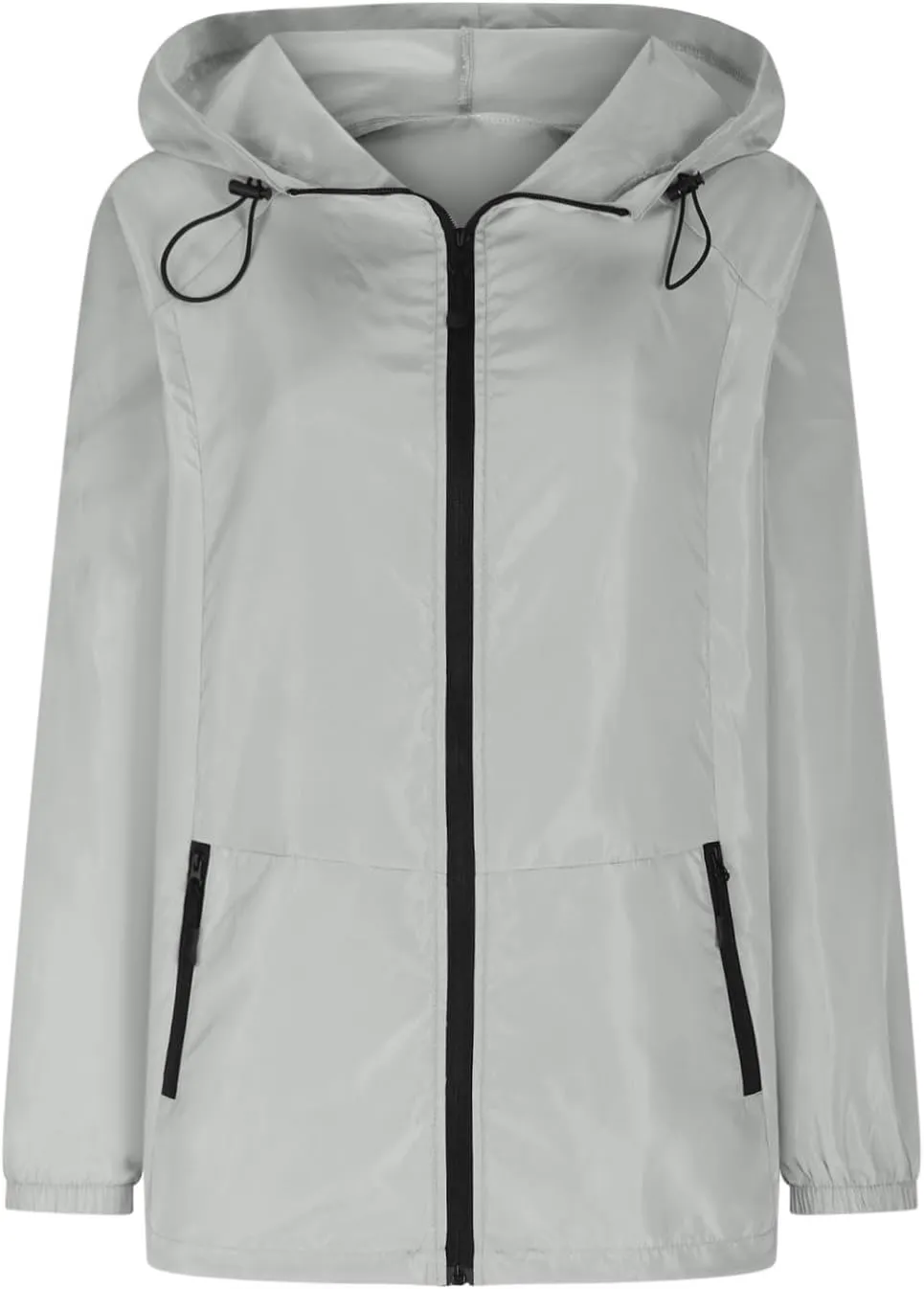 XUNRYAN Rain Jackets for Women Hooded Waterproof Packable Windbreaker Fall Outfits Sports Coat Outdoor Hiking Travel Jacket